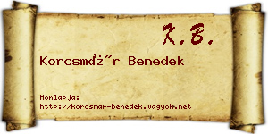 Korcsmár Benedek névjegykártya